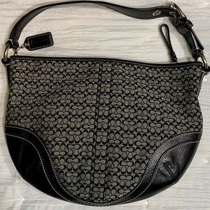 Coach Black/grey Monogram purse